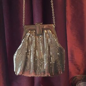 Whiting & Davis vintage gold change purse.